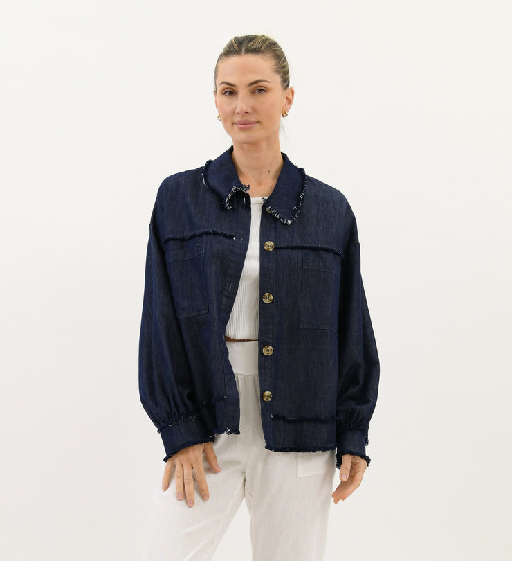 Rydel Jacket - Navy Chambray