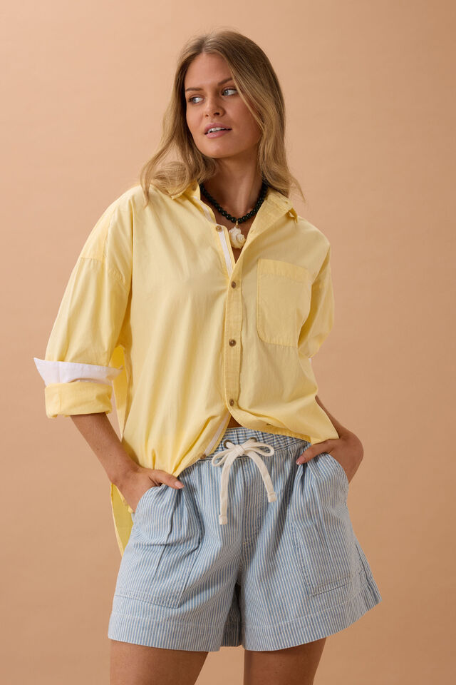 Ceres Life - Darcy Relaxed Everyday Short - Indigo Stripe