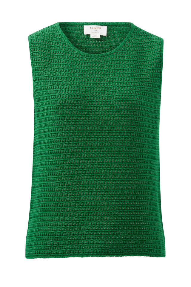Ceres Life - Margot Mesh Knit Tank - Kelly Green