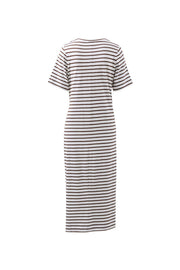 Ceres Life - Allora Tie Midi Tee Dress - Choc Stripe