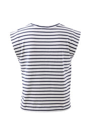 Ceres Life - Extend Shoulder Tee - White/French Navy Stripe