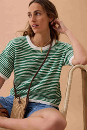 Ceres Life - Nina Boxy Knit Tee - Kelly Green