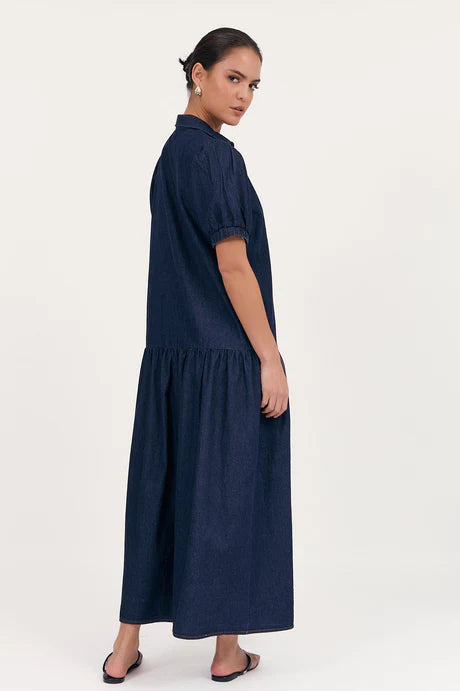 Daniela Light Weight Denim Maxi - Dark Denim
