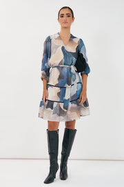 Mara Printed Dress - Blue