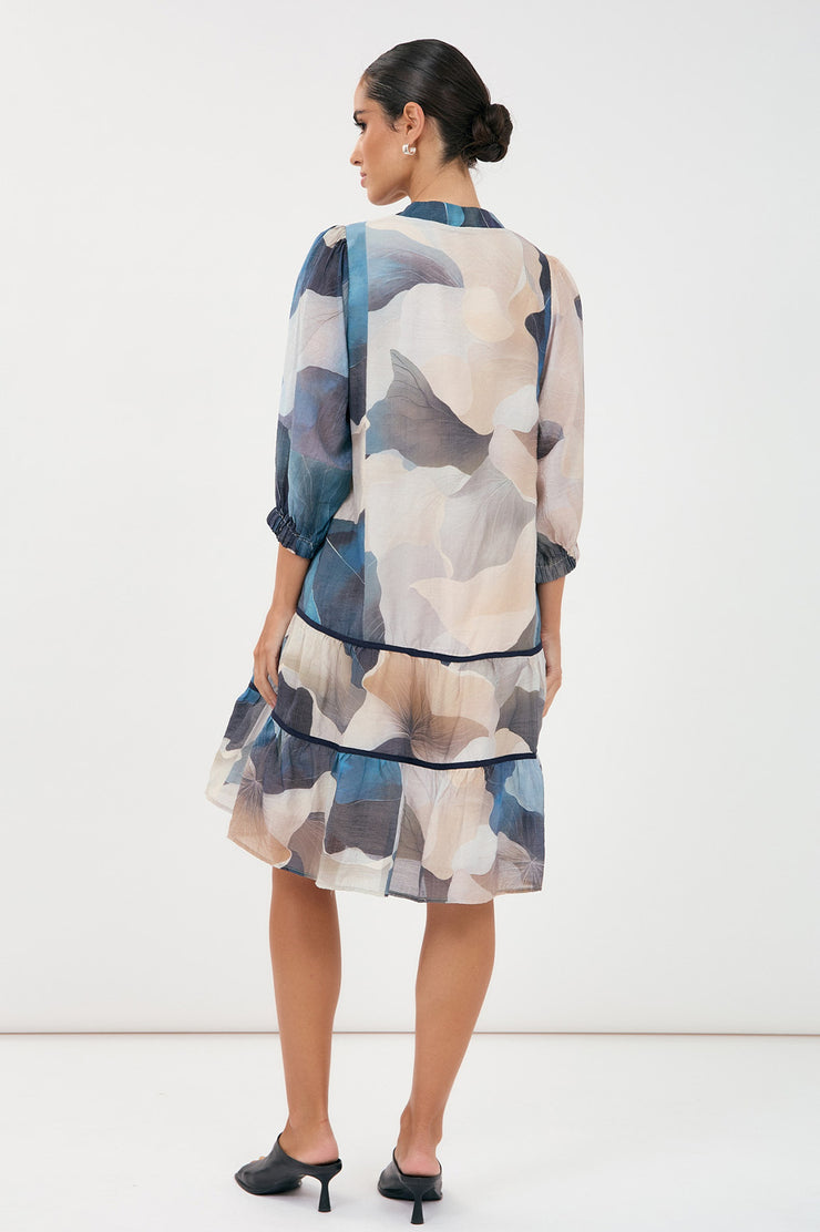 Mara Printed Dress - Blue