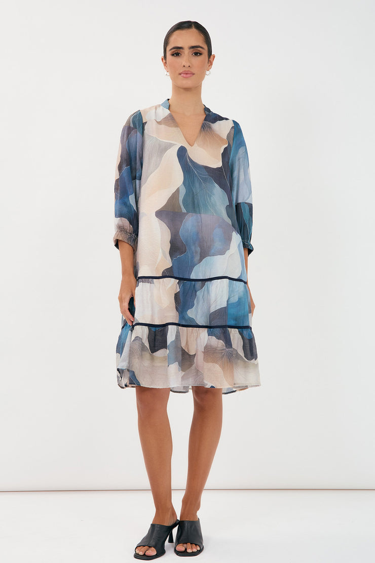 Mara Printed Dress - Blue