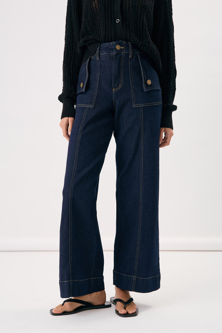 Dion Statement Pocket Jean - Dark Wash