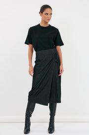 Elka Lightweight Denim Skirt - Black Wash