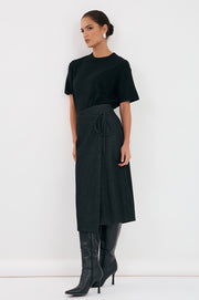 Elka Lightweight Denim Skirt - Black Wash