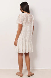 Mirelle Asymmetric Frill Short Dress - White