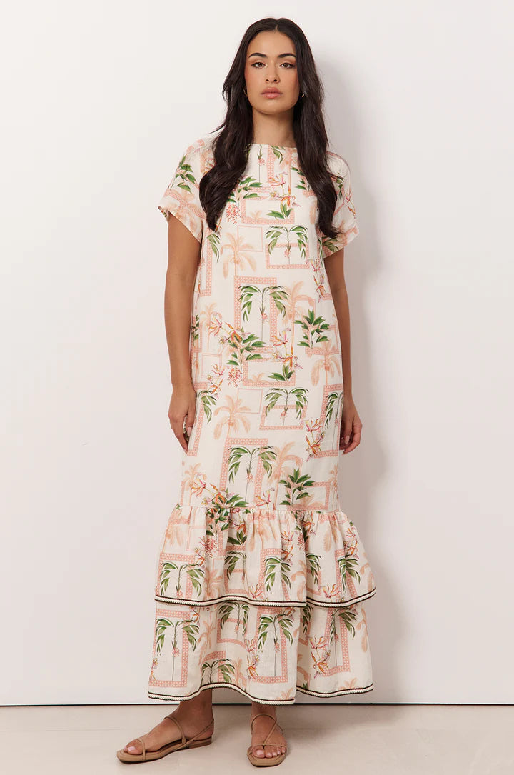 Rio Linen Maxi Dress - Print