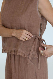 Nadia Linen Top - Clay