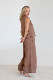 Nadia Linen Top - Clay