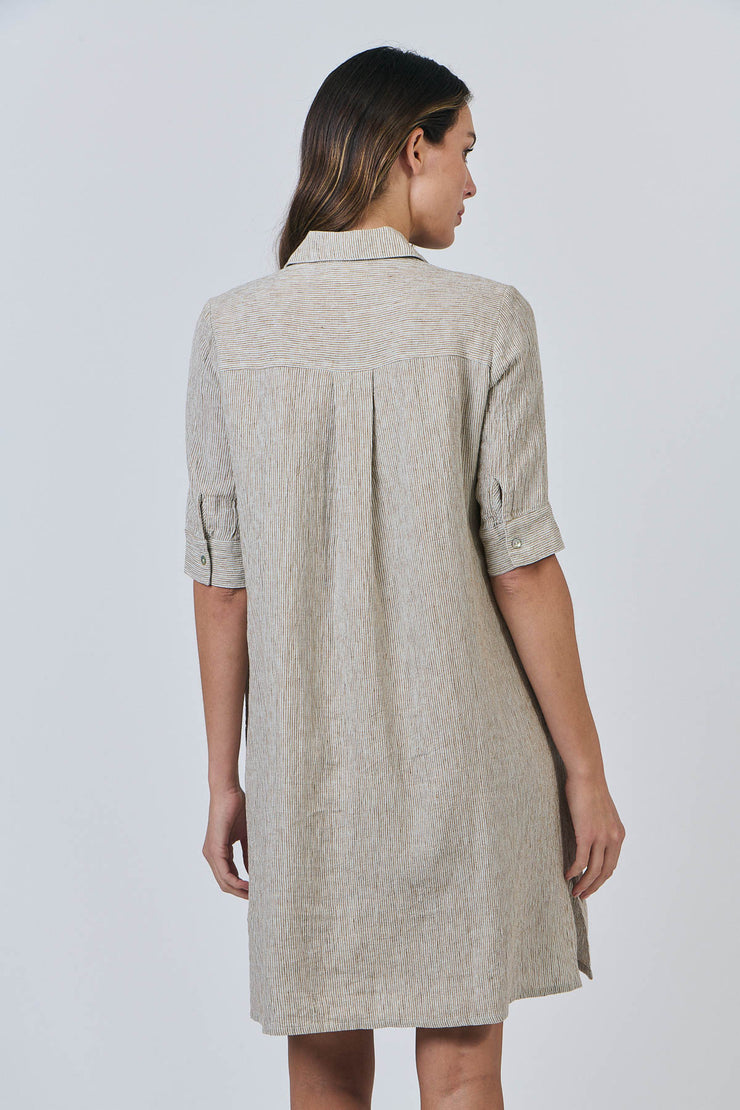 Zoe Stripe Dress - Natural