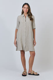 Zoe Stripe Dress - Natural