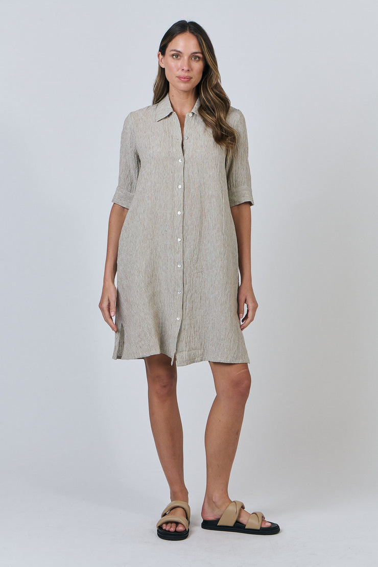 Zoe Stripe Dress - Natural