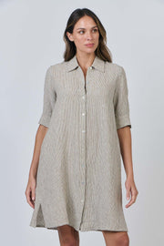 Zoe Stripe Dress - Natural