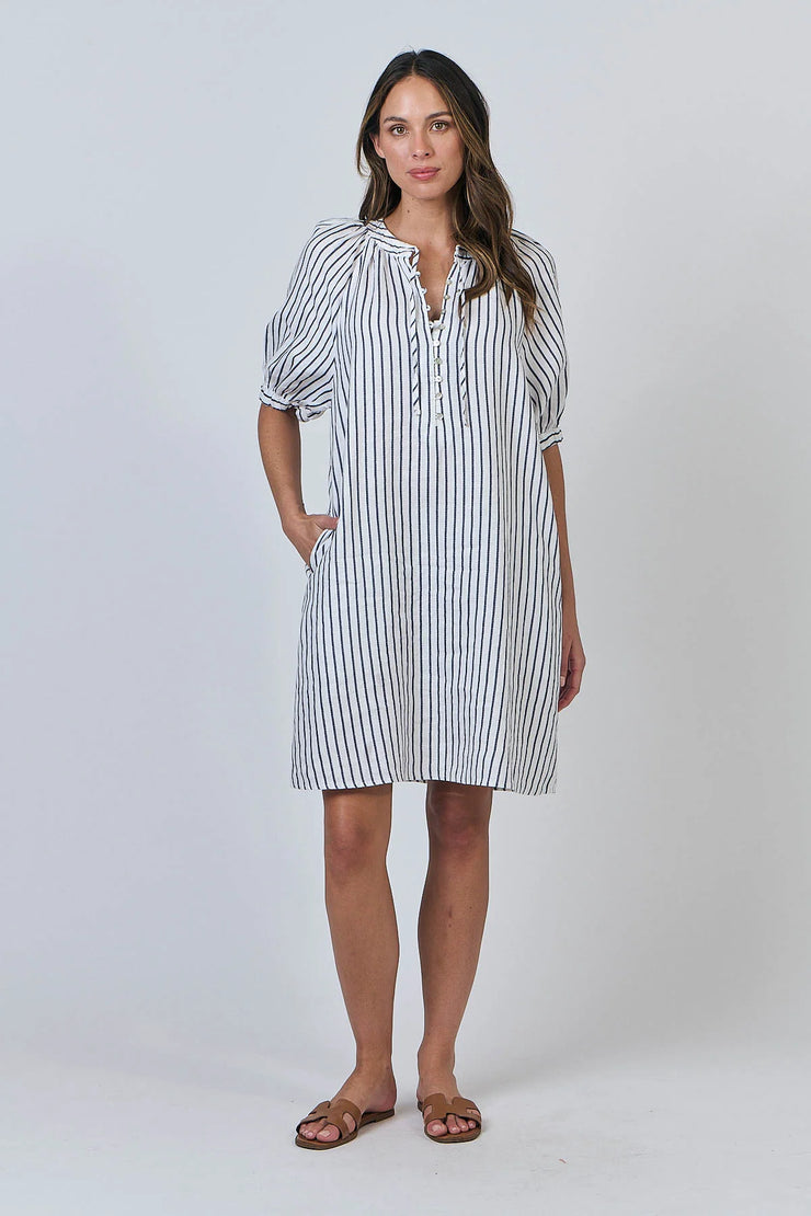 Scopello Dress - White/Blue