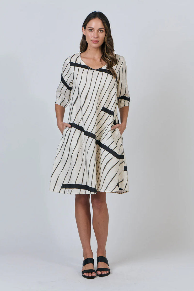 Noto Dress - Natural/Black