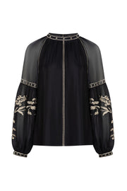 GDS - Oliviane Embroidered Blouse - Black/Gold