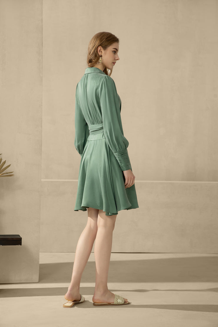 GDS - Vivianne Cupro Short Dress - Sage