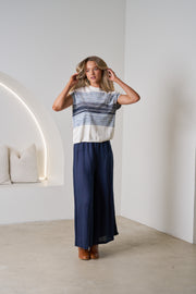 Kendall Vest - Winter White/Blue