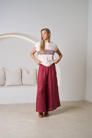 Kendall Vest - Winter White/Port