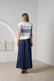 Kendall Vest - Winter White/Blue