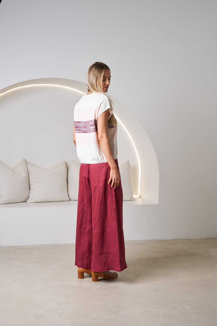 Kendall Vest - Winter White/Port