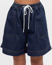 Solange Denim Shorts - Dark Wash