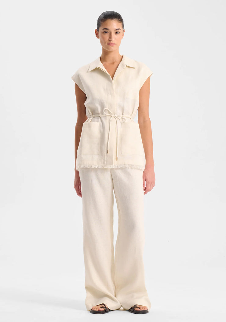 Morrison - Yasmin Linen Vest - Ecru