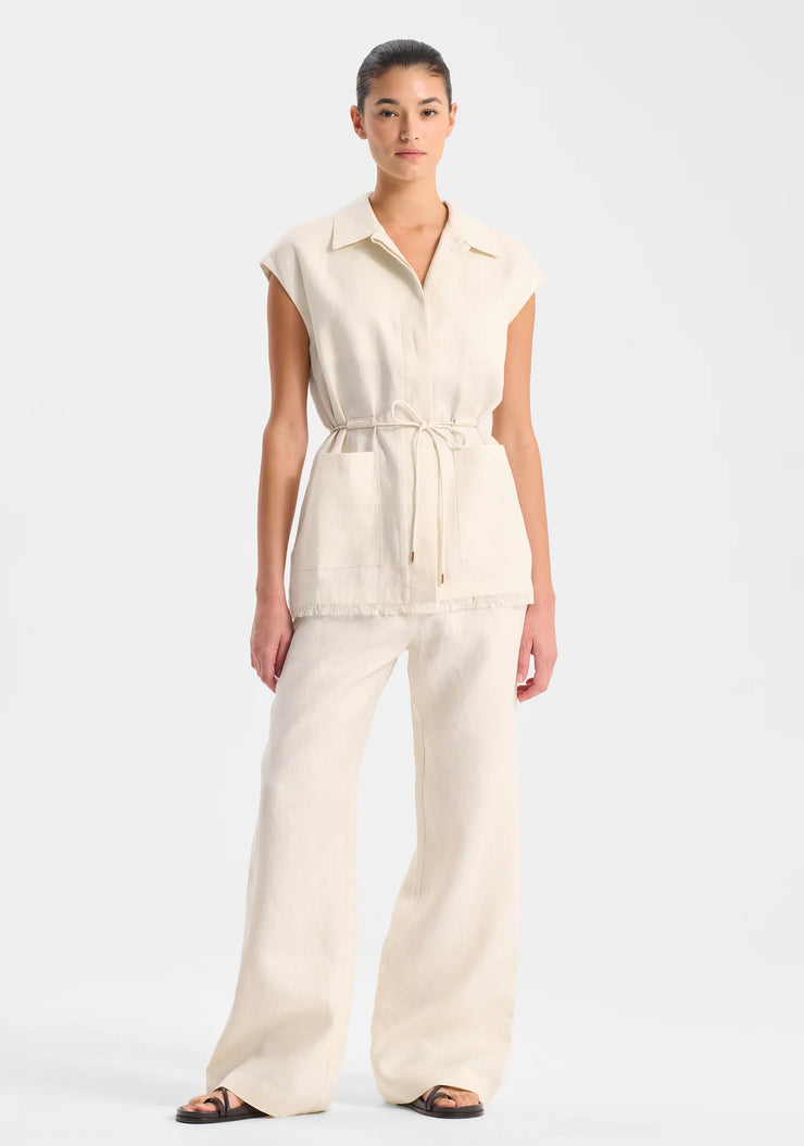 Morrison - Yasmin Linen Vest - Ecru
