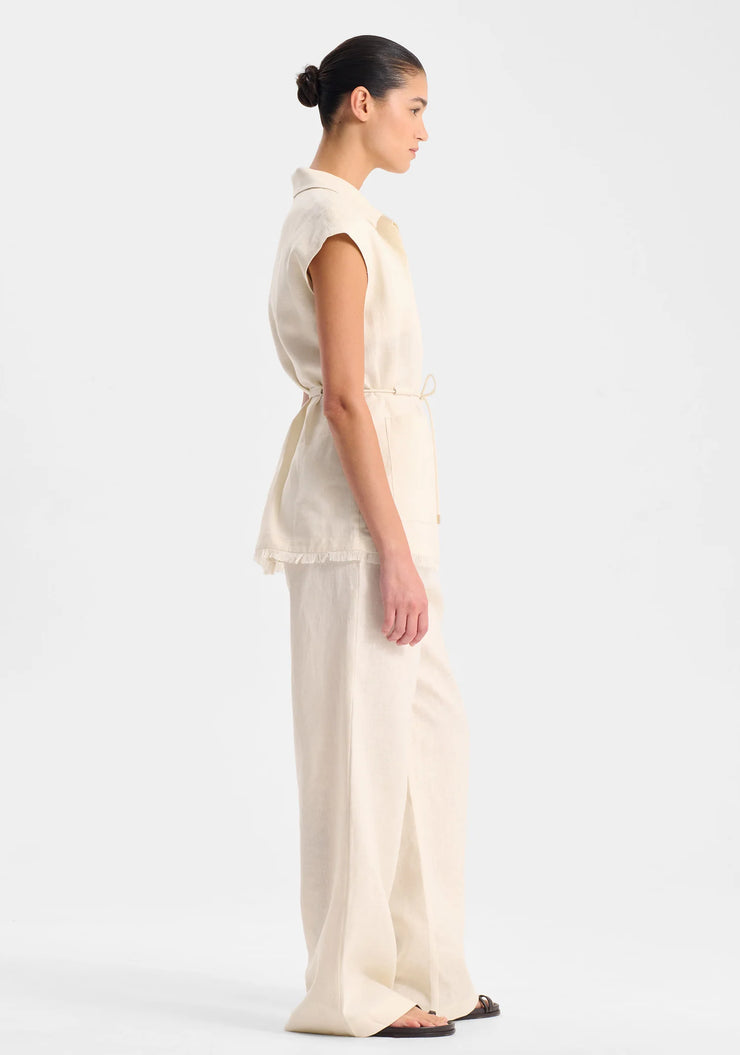 Morrison - Yasmin Linen Vest - Ecru