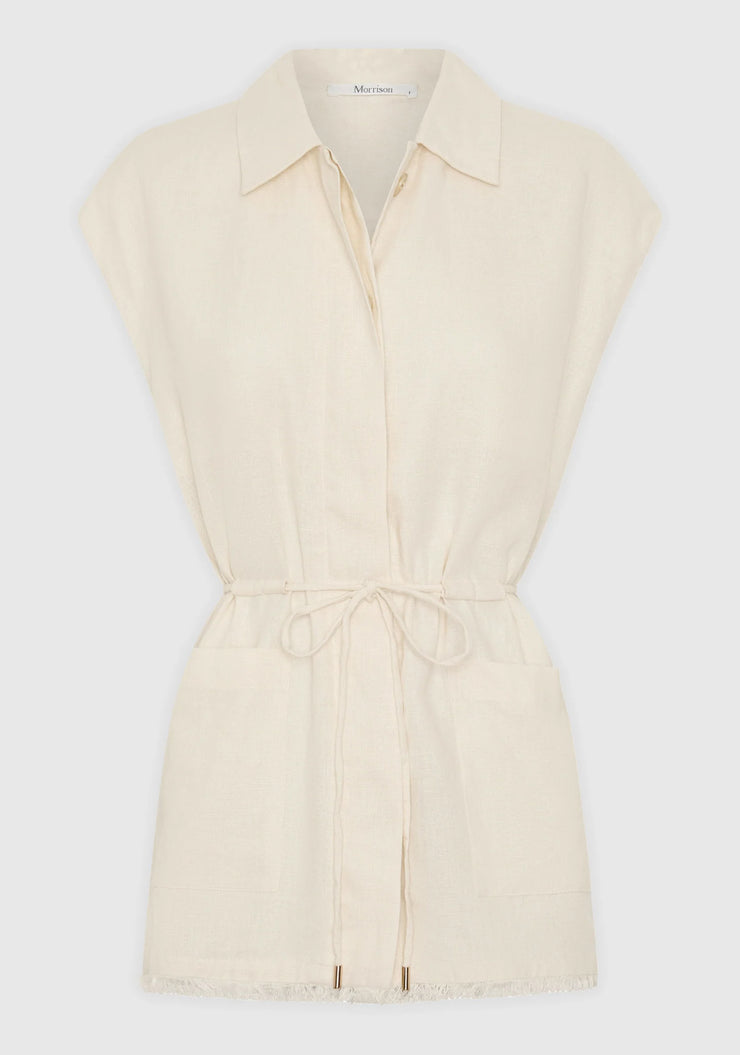 Morrison - Yasmin Linen Vest - Ecru