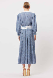 Once Was - Coba Linen Viscose Midi Dress - Del Mar Stripe
