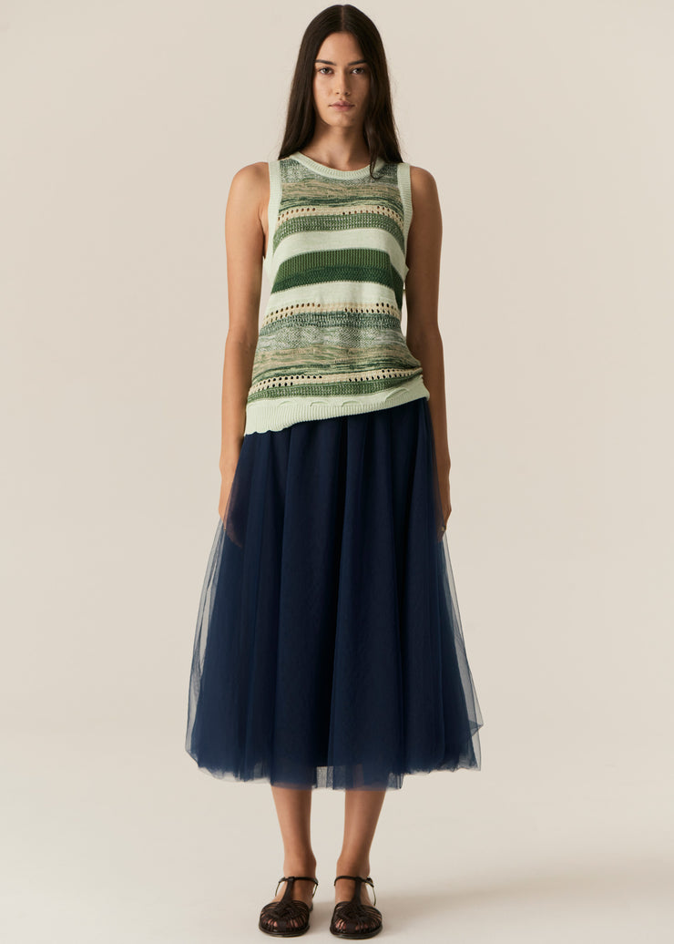POL - Marc Multi Stripe Tank - Green Multi