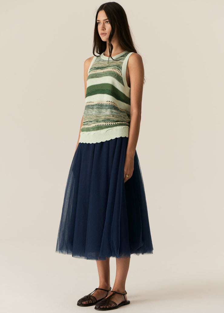 POL - Marc Multi Stripe Tank - Green Multi