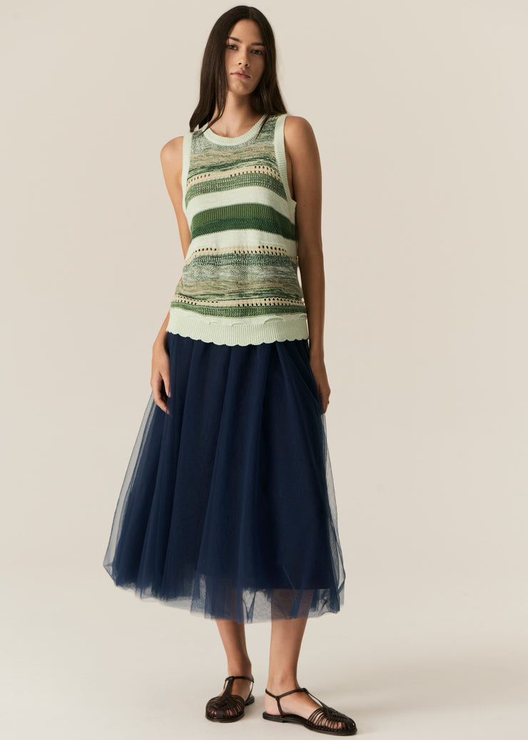POL - Marc Multi Stripe Tank - Green Multi