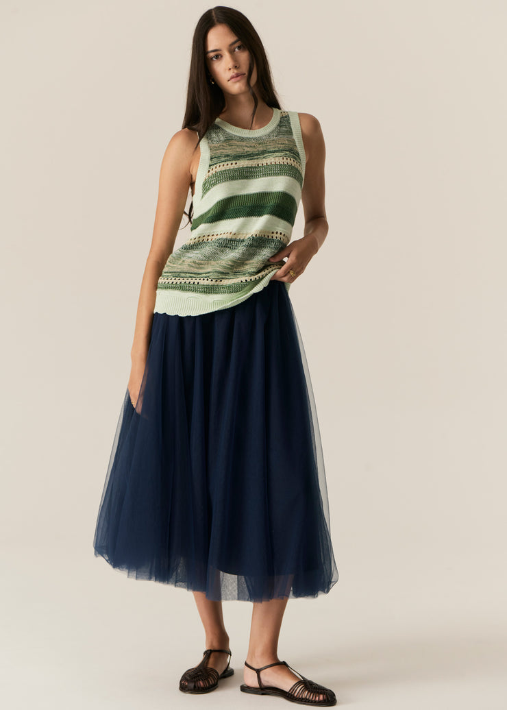 POL - Marc Multi Stripe Tank - Green Multi