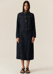 POL - Carsen Skirt - Dark Wash
