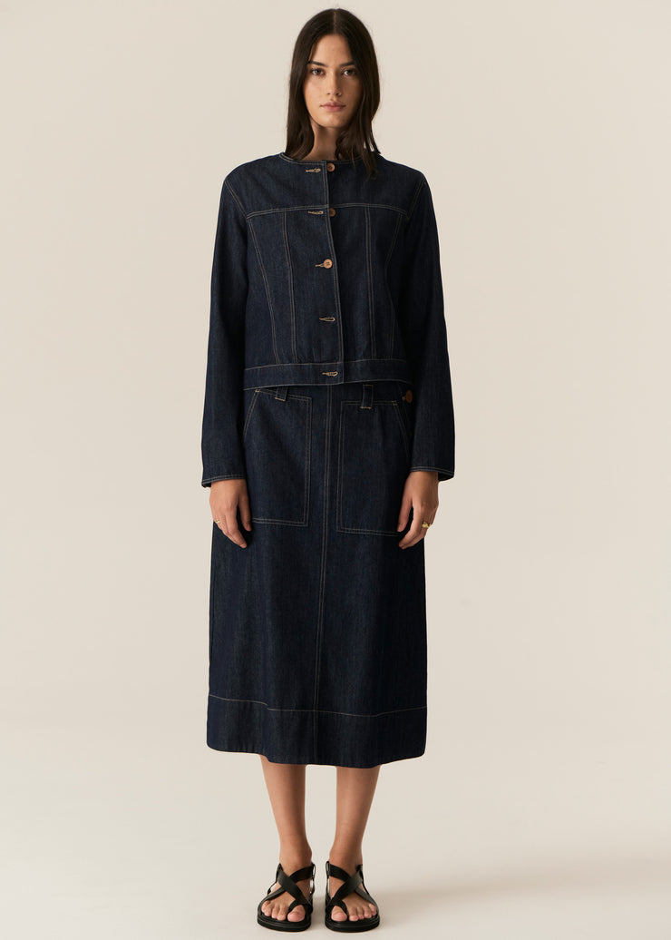 POL - Carsen Skirt - Dark Wash