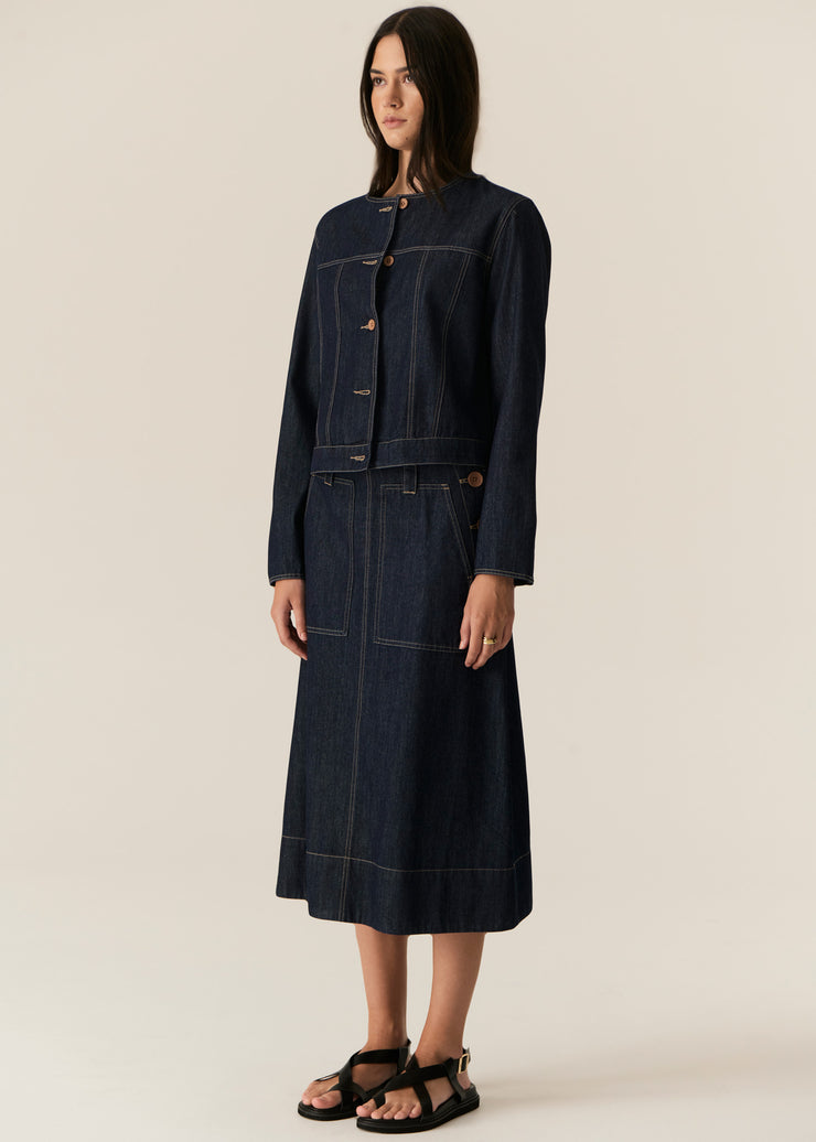 POL - Carsen Skirt - Dark Wash