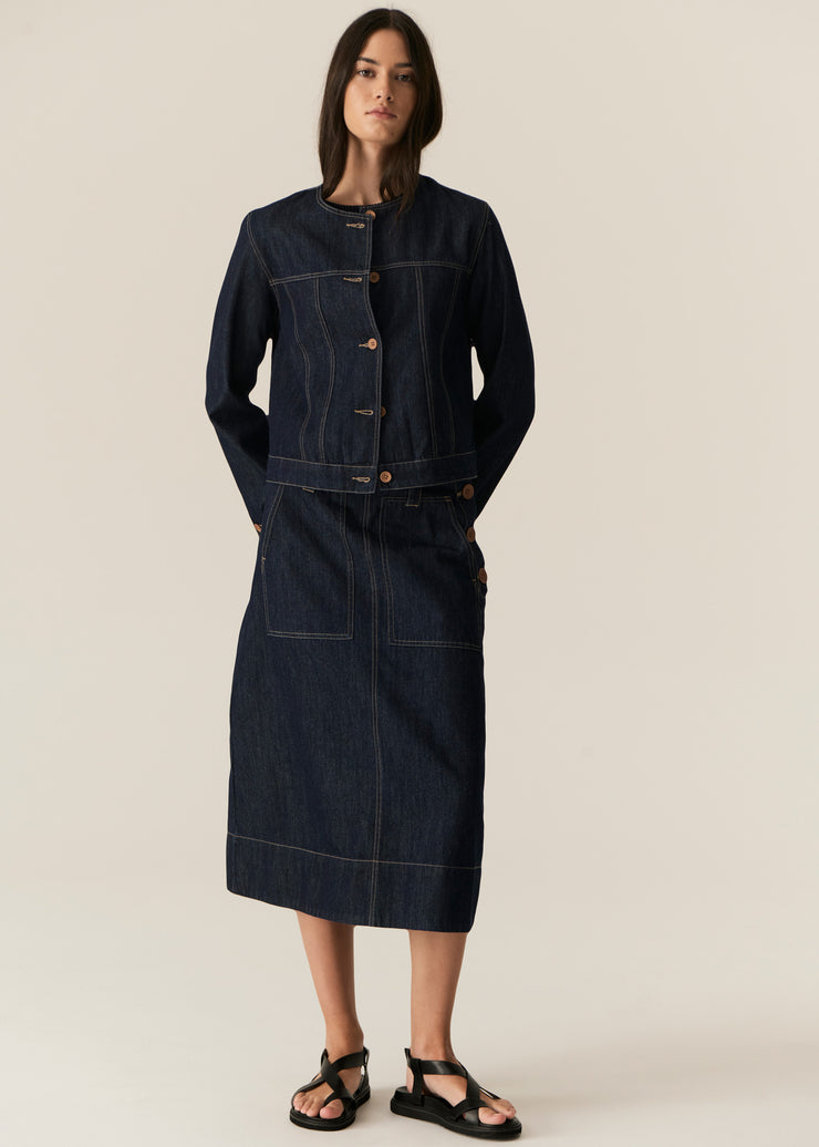POL - Carsen Skirt - Dark Wash