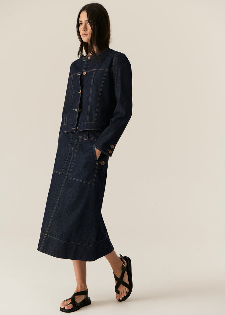 POL - Carsen Skirt - Dark Wash