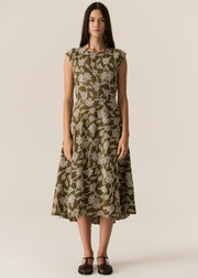POL - Hugo Dress - Khaki Embroidery