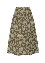 POL - Hugo Skirt - Khaki Embroidery
