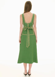POL - Marlin Raffia Trim Dress - Green