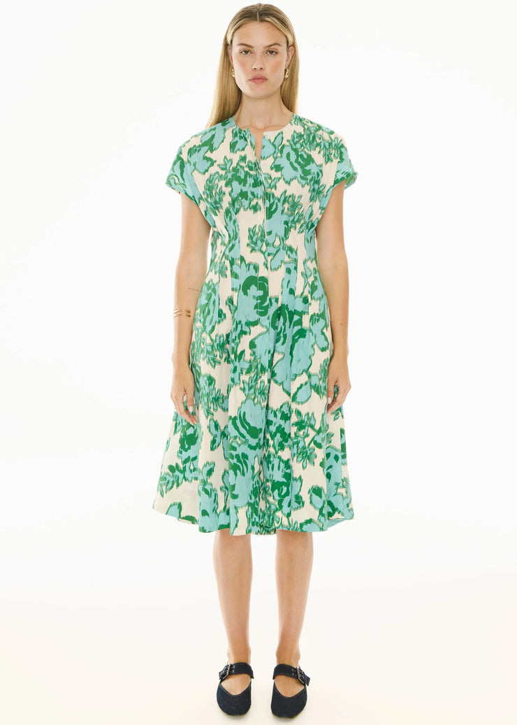 POL - Jaine Tucked Dress - Static Floral