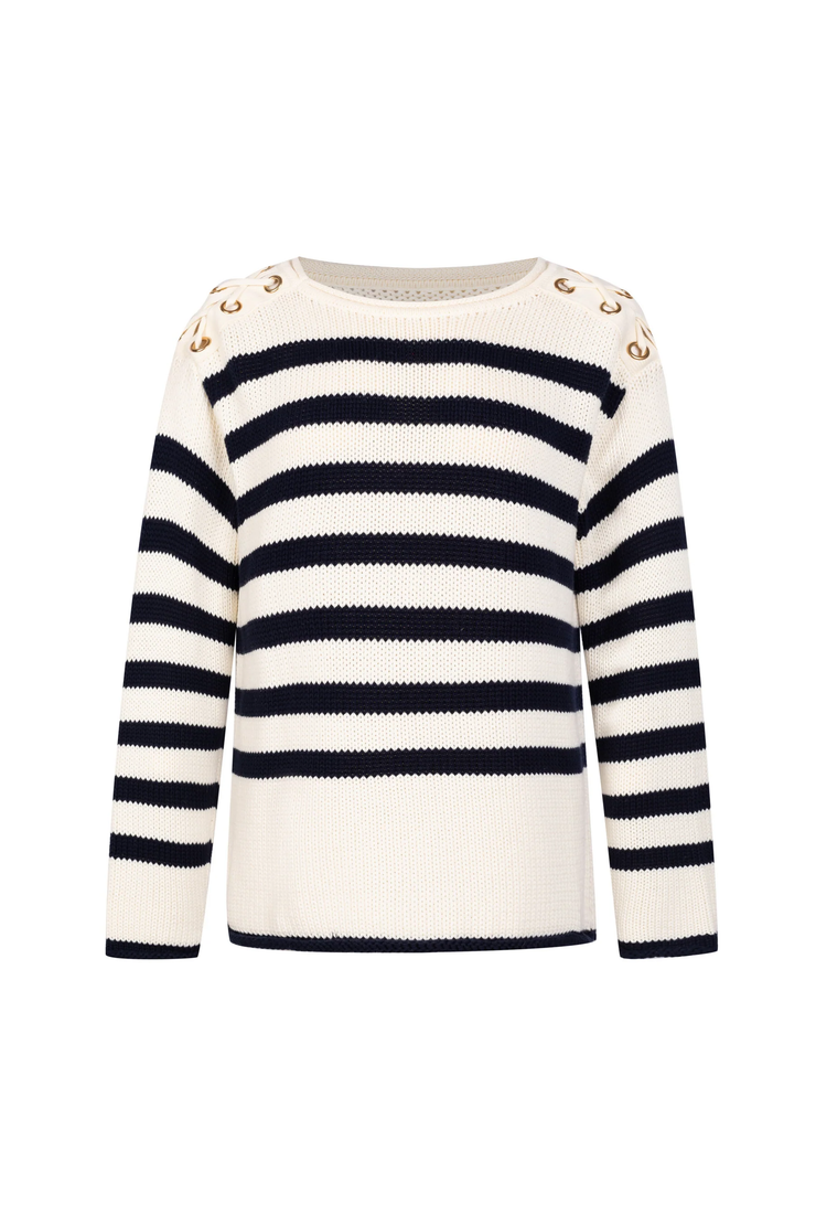 GDS - Saylor Cotton Knit Jumper - Navy/Soft White