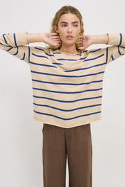 Little Lies - Minnie Top - Natural/Blue Stripe